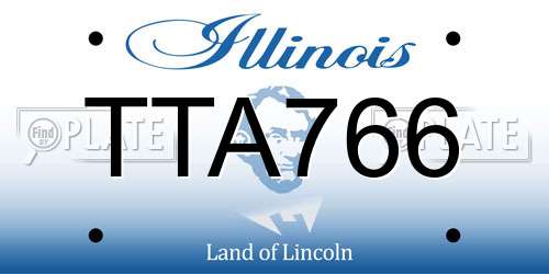 TTA766 Illinois License Plate