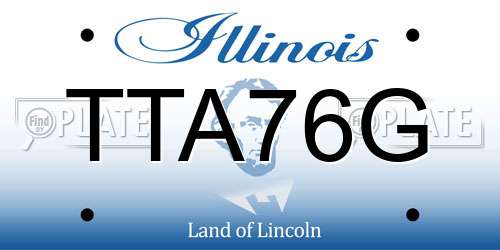 TTA76G Illinois License Plate