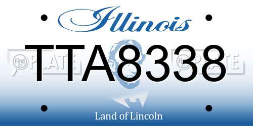 TTA8338 Illinois License Plate