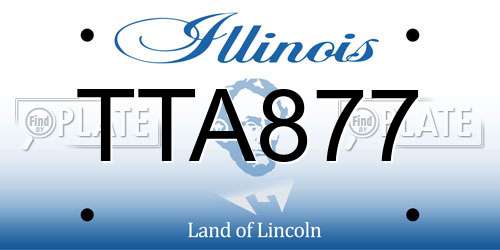 TTA877 Illinois License Plate