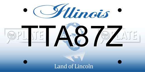 TTA87Z Illinois License Plate
