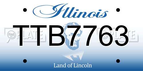 TTB7763 Illinois License Plate