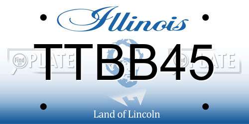 TTBB45 Illinois License Plate
