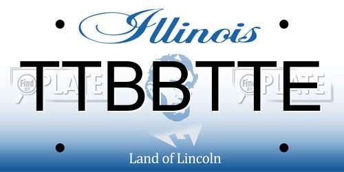TTBBTTE Illinois License Plate