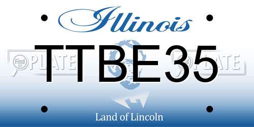 TTBE35 Illinois License Plate