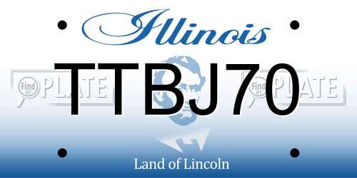 TTBJ70 Illinois License Plate