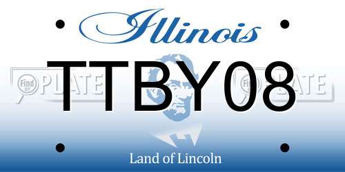 TTBY08 Illinois License Plate