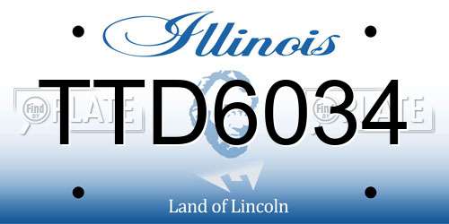 TTD6034 Illinois License Plate