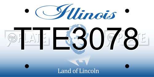 TTE3078 Illinois License Plate