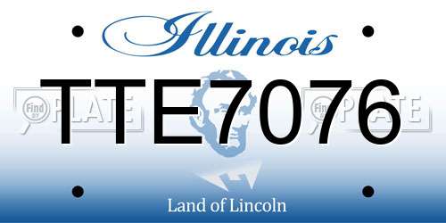 TTE7076 Illinois License Plate