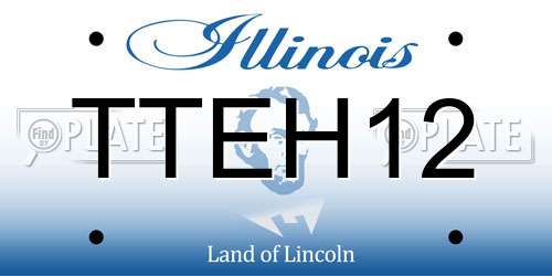 TTEH12 Illinois License Plate