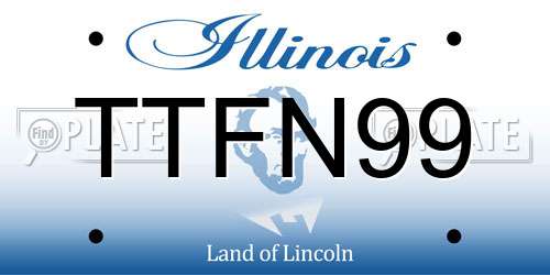 TTFN99 Illinois License Plate