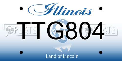 TTG804 Illinois License Plate