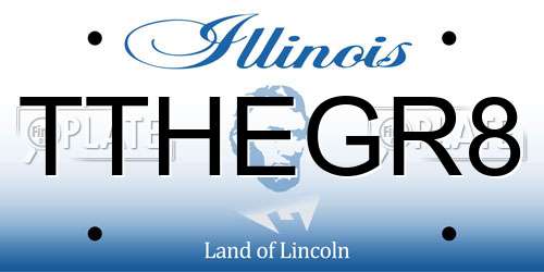 TTHEGR8 Illinois License Plate