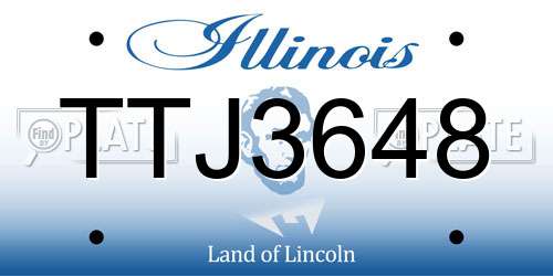 TTJ3648 Illinois License Plate
