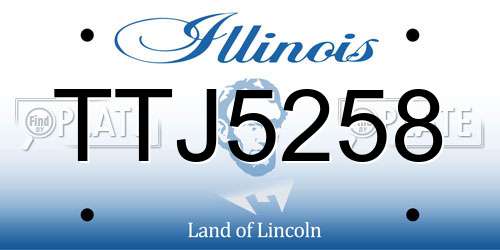 TTJ5258 Illinois License Plate