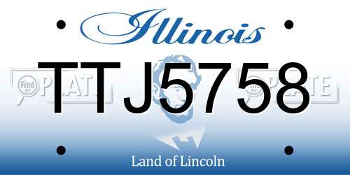 TTJ5758 Illinois License Plate