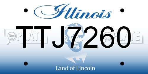 TTJ7260 Illinois License Plate