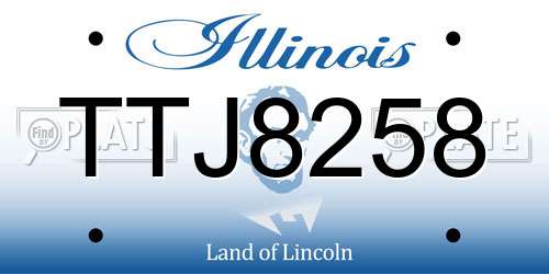 TTJ8258 Illinois License Plate