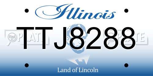 TTJ8288 Illinois License Plate
