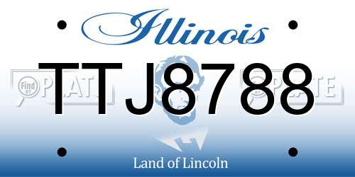 TTJ8788 Illinois License Plate