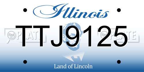 TTJ9125 Illinois License Plate