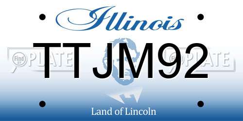 TTJM92 Illinois License Plate