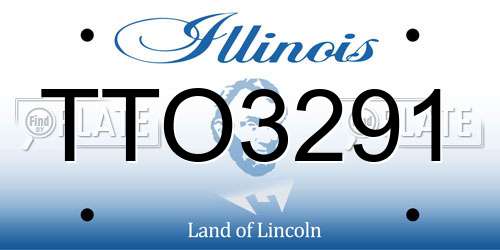 TTO3291 Illinois License Plate