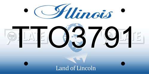 TTO3791 Illinois License Plate