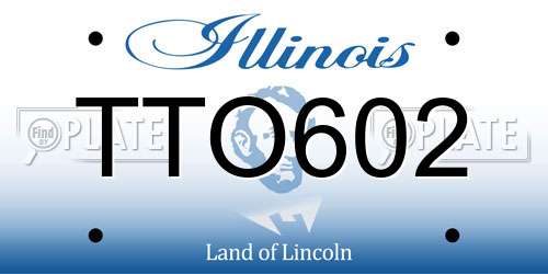 TTO602 Illinois License Plate