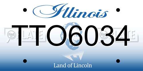 TTO6034 Illinois License Plate