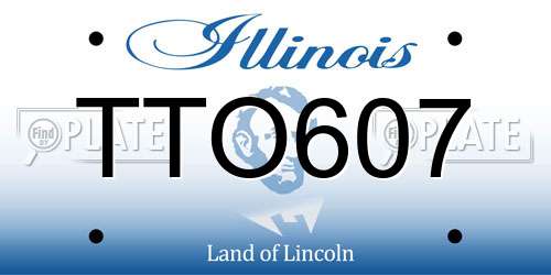 TTO607 Illinois License Plate