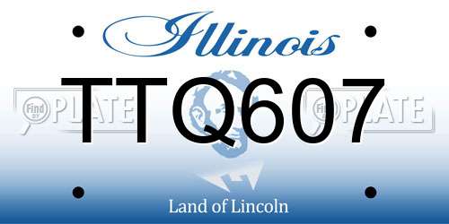 TTQ607 Illinois License Plate