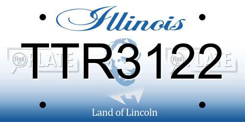 TTR3122 Illinois License Plate