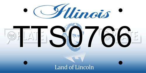 TTS0766 Illinois License Plate
