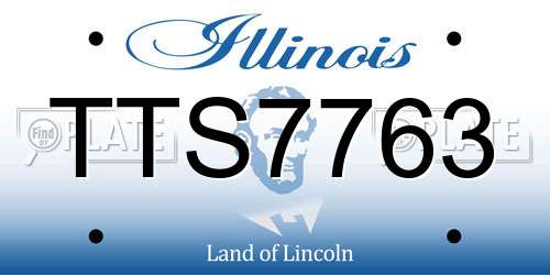 TTS7763 Illinois License Plate