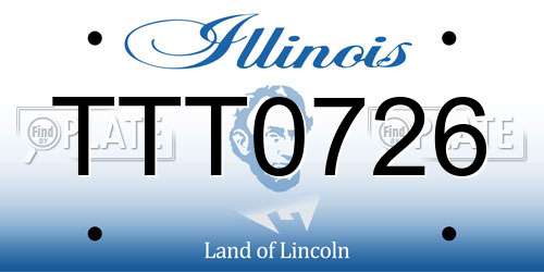 TTT0726 Illinois License Plate