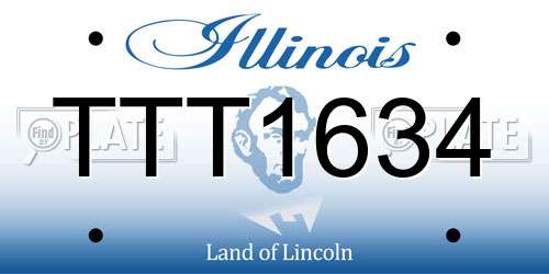 TTT1634 Illinois License Plate