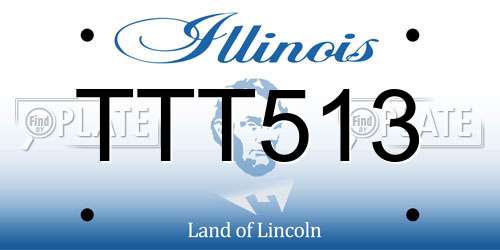 TTT513 Illinois License Plate