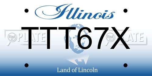 TTT67X Illinois License Plate