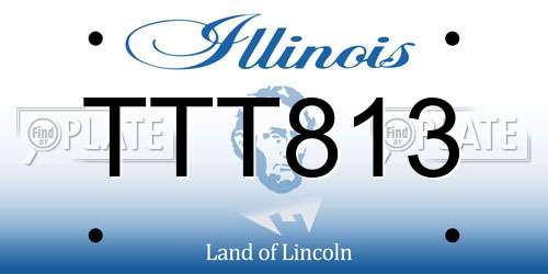 TTT813 Illinois License Plate