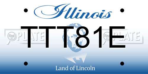TTT81E Illinois License Plate