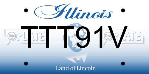 TTT91V Illinois License Plate