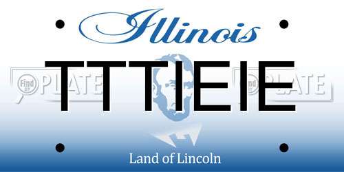 TTTIEIE Illinois License Plate