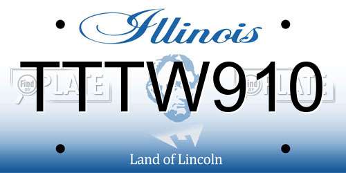 TTTW910 Illinois License Plate