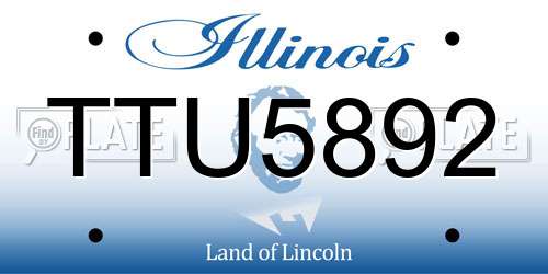 TTU5892 Illinois License Plate
