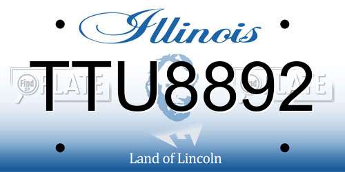 TTU8892 Illinois License Plate