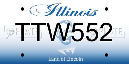 TTW552 Illinois License Plate