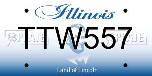 TTW557 Illinois License Plate