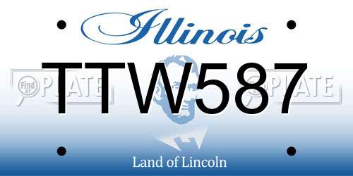 TTW587 Illinois License Plate